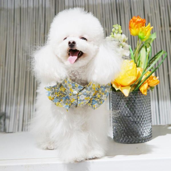 

floral prints shirt printing buckle stand-up collar dog apparel
