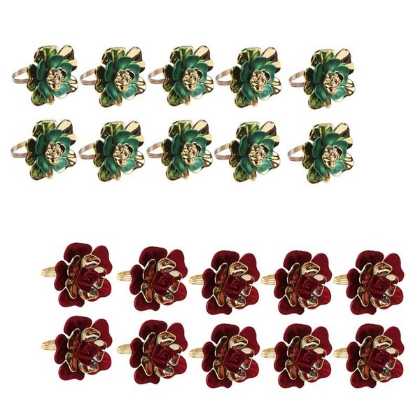 

10pcs/lot two-color floral napkin ring fine button wedding table decoration rings