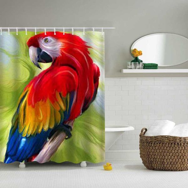 

shower curtains tropical forest colorful animal funny parrot bird print curtain polyester fabric waterproof bathtub home decor