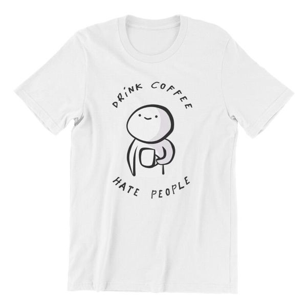 

men's t-shirts drink coffee and hate people funny printÂ vintage streetwear coolÂ tshirtsÂ 56481, White;black