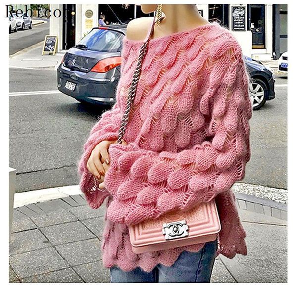 

women's sweaters women winter pullover jumpers knitted clothes fashion stitching loose knitting sweater, White;black