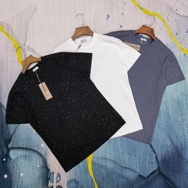 

21ss street tee newstyle t shirt mens limited starry sky design three-dimensional letter embroidery couple must-have 230g cotton round neck, White;black