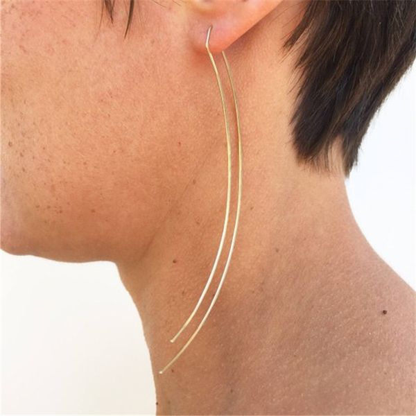 

long bar earrings handmade jewelry gold filled/925 silver vintage brincos minimalist oorbellen for women