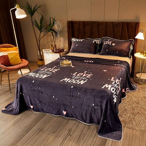 

sheets & sets 2021 printed milk velvet single bed sheet for students and children, comfortable skin-friendly, warm autumn winter