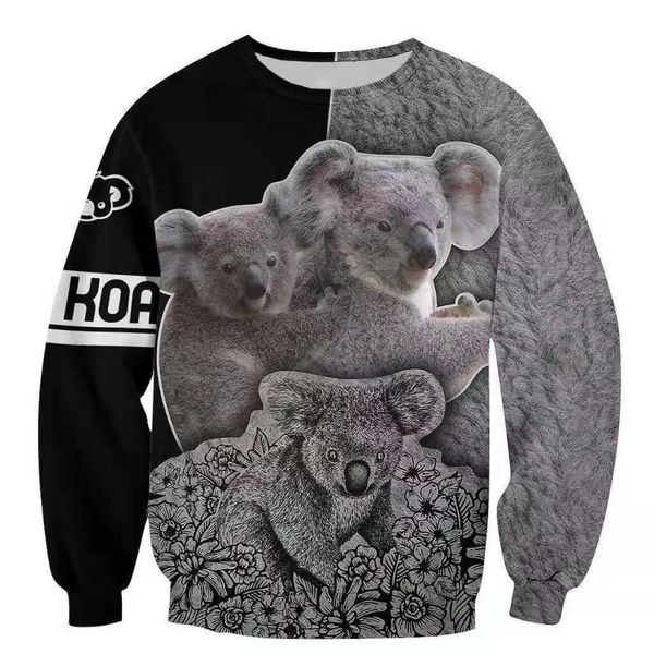 

sloth pattern men's 3d printed hoodie visual impact party punk gothic round neck sweatshirt hoodie, Black