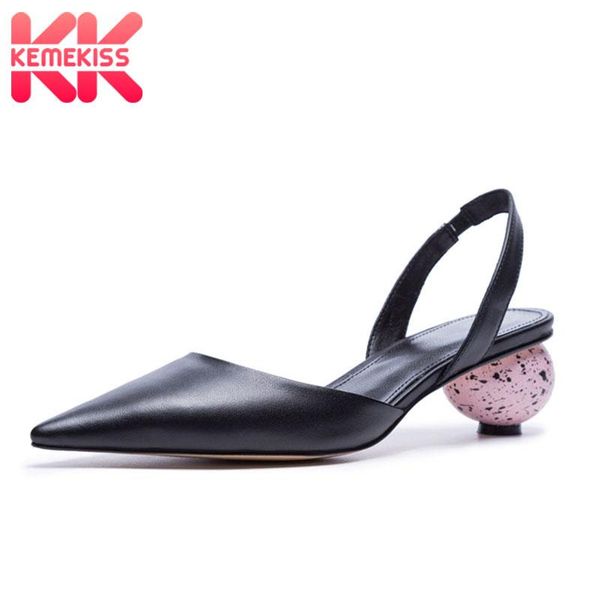 

kemekiss round heel women sandals pointed toe solid color shoes fashion strap summer daily mujer footwear size 34-39, Black