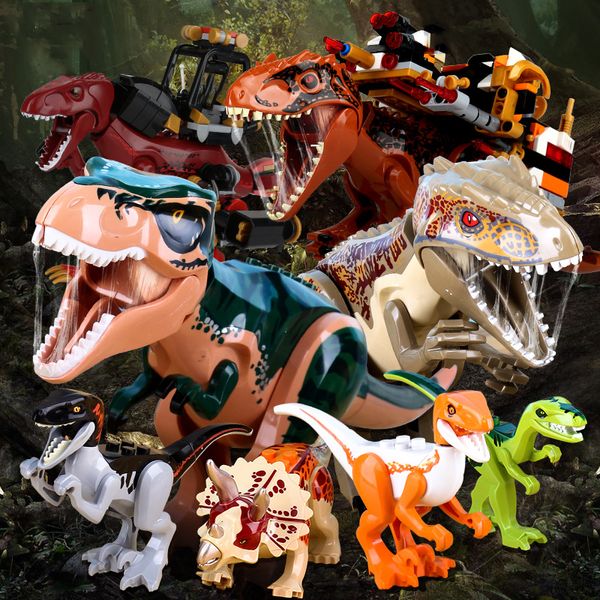 

dinosaurs fossil indominus t rex dino park model building blocks kits Jurassic bricks world tyrannosaurus triceratops sets