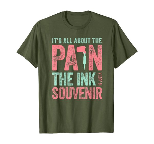 

fun tattoo shirt all about pain ink a souvenir tattoo lover t-shirt, White;black