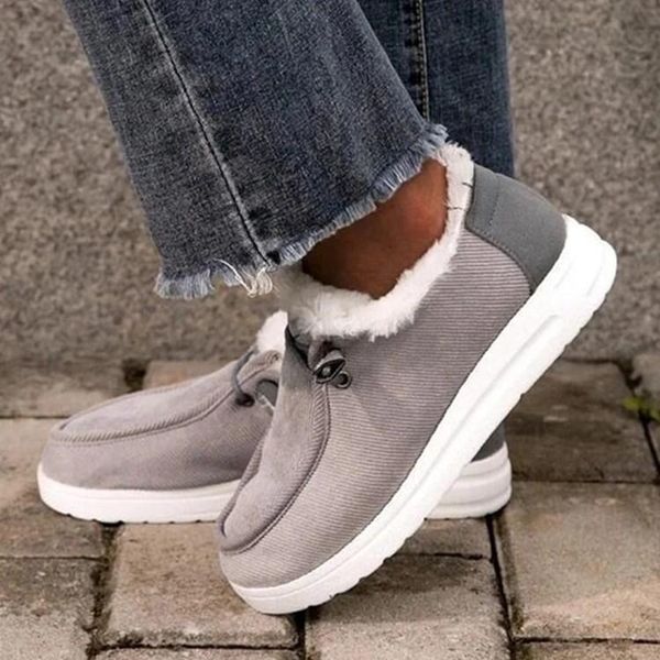 

boots woman shoes winter warm plush for women fashion non-slip ladies 2021 platform flat female ankle outdoor, Black