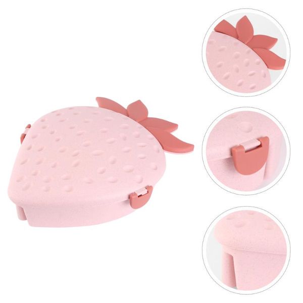 

dishes & plates wheat straw fruit divided plate strawberry design dried snack tray nuts candy storage box with lid )