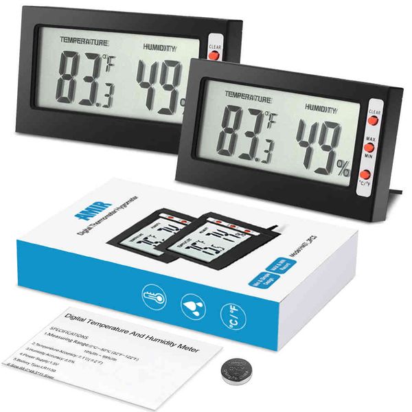 

amir 2 pgs/set lcd internal digital thermometer air conditioning with moisture measuring monitor