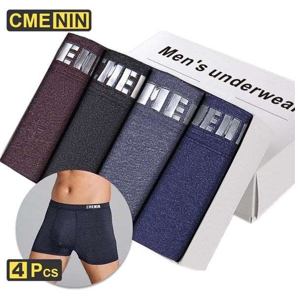 

underpants cmenin 4pcs/lot 2021 cotton boxer men's soft man's underwear men boxershorts innerwear cuecas cm007, Black;white