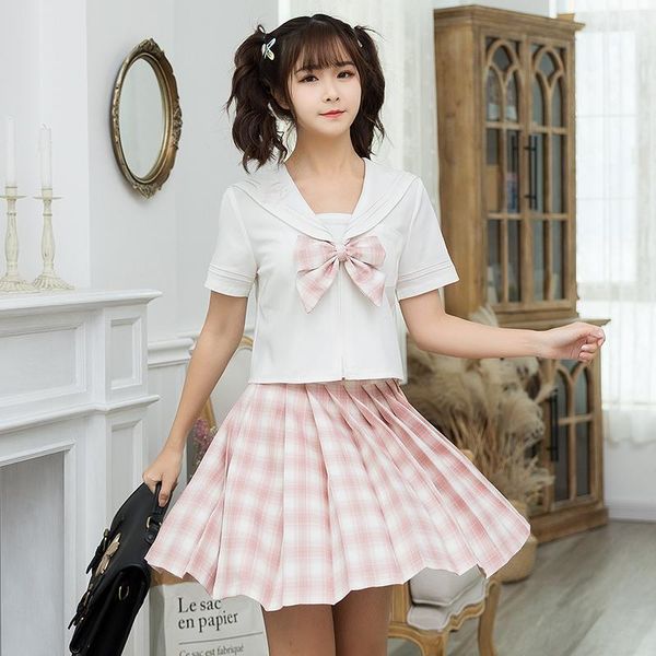 

clothing sets ling ming is original sea moon gave birth to the navy of music brought institute jk uniform white shirts with short sleev