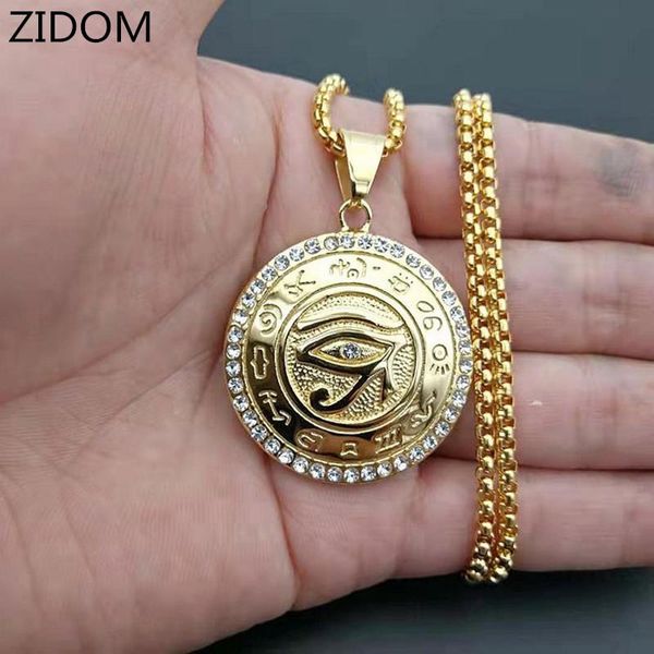 

pendant necklaces men/women hip hop eye of horus stainless steel never fade vintage hiphop necklace charm jewelry fashion gifts, Silver