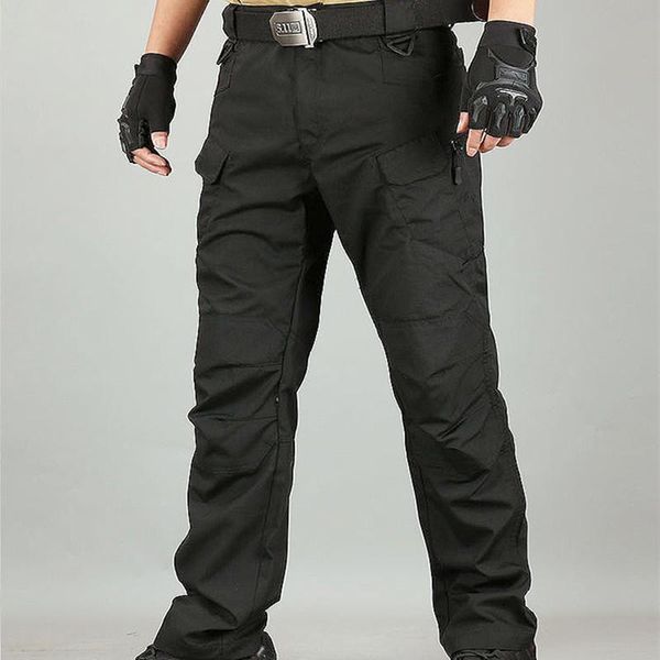 

men's pants men's four seasons casual overalls multi pocket wear-resistant fashion, Black