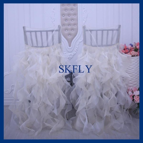 

chair covers ch007q wholesale fancy double ruffles curly willow organza champagne cover