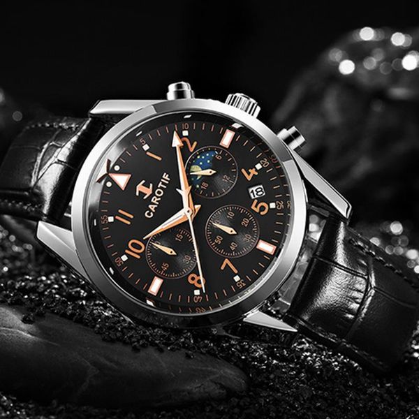 

wristwatches op watch men's automatic mechanical sport original design vintage reloj relogio masculino wristwatch clock, Slivery;brown