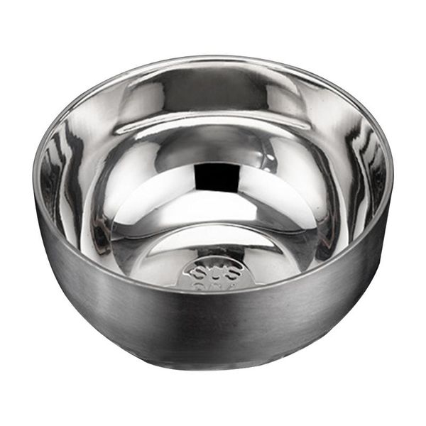 

bowls 1pc double insulation bowl stainless steel soup salad (silver)