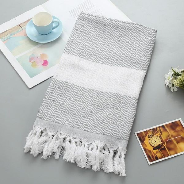 

towel 100*180cm diamond plaid turkish cotton bath beach towels for adults thin sunscreen shawl camping travel yoga mat outdoor
