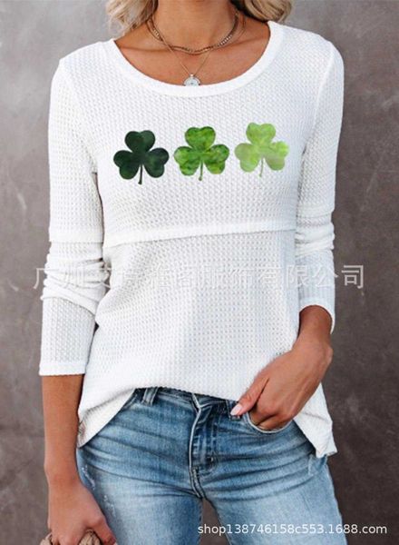 

2021 fashion t shirts women's comfortable and breathable casual long sleeve, White