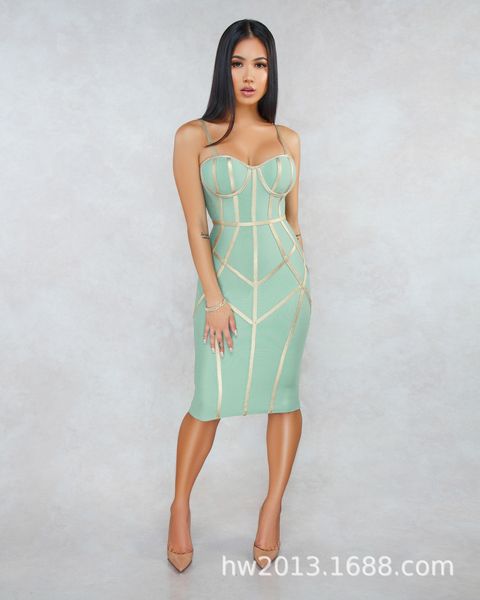 

dresses geometric contrast stitching open back suspender dress, Black;gray