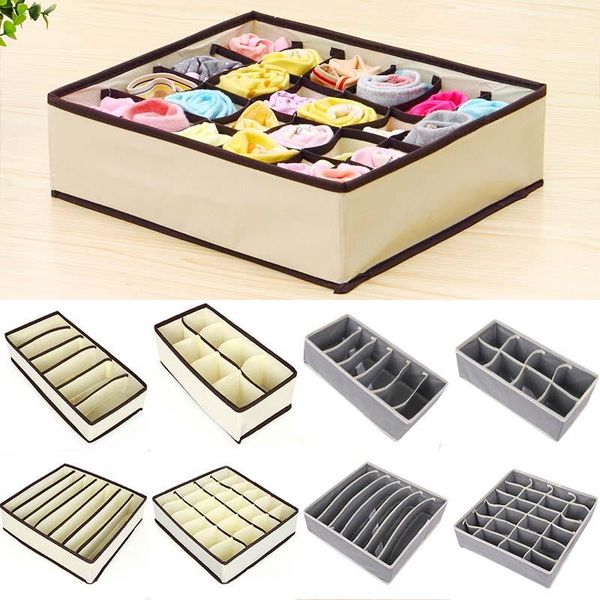 

storage drawers multi-size bra closet organizer box non-woven foldable wardrobe scarfs underwear socks drawer