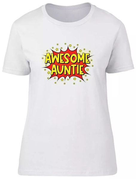 

awesome auntie fitted womens ladies t shirt, White;black