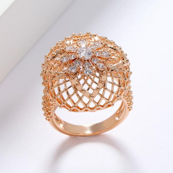 

cluster rings luala trendy ball big statement ring for women cubic zircon finger beads charm bohemian beach jewelry accessories, Golden;silver