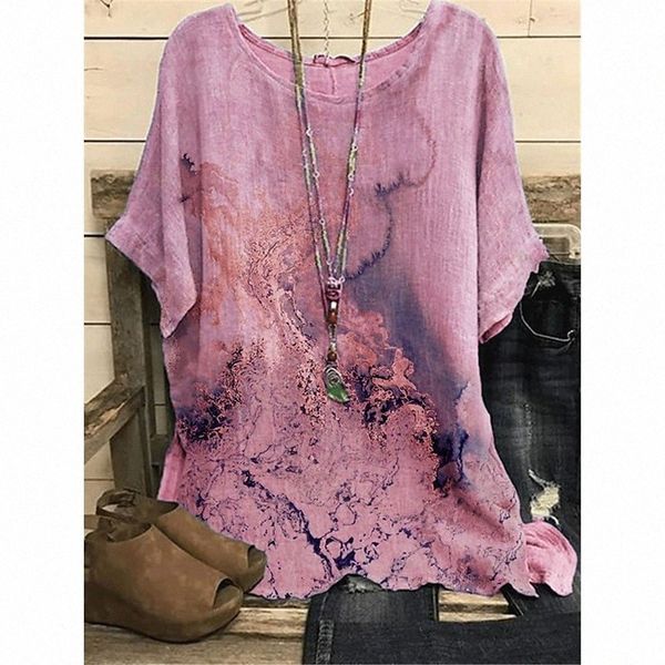 

women's plus size blouse shirt color gradient graphic print short sleeve crewneck basic daily weekend polyester summer green blue j2fj, Black