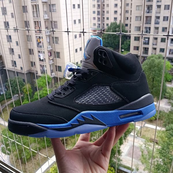 

5 racer blue mens basketball shoes suede 5s black blue-reflective silver sports trainers 3m reflective sneakers ct4838-004 with bo340r