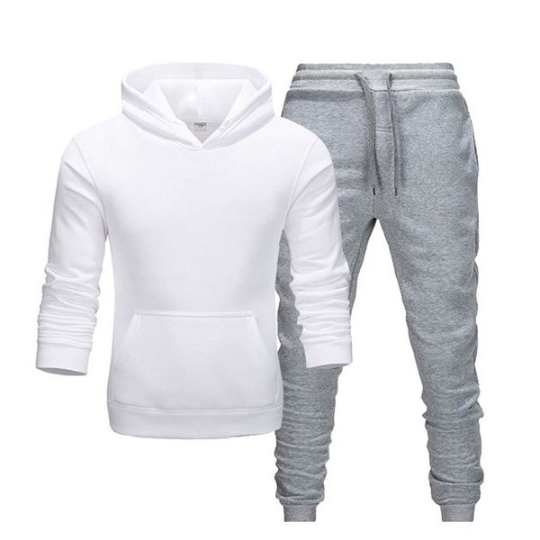 

men's fashion thickened warm hoodie and trousers men's suit2021, Gray