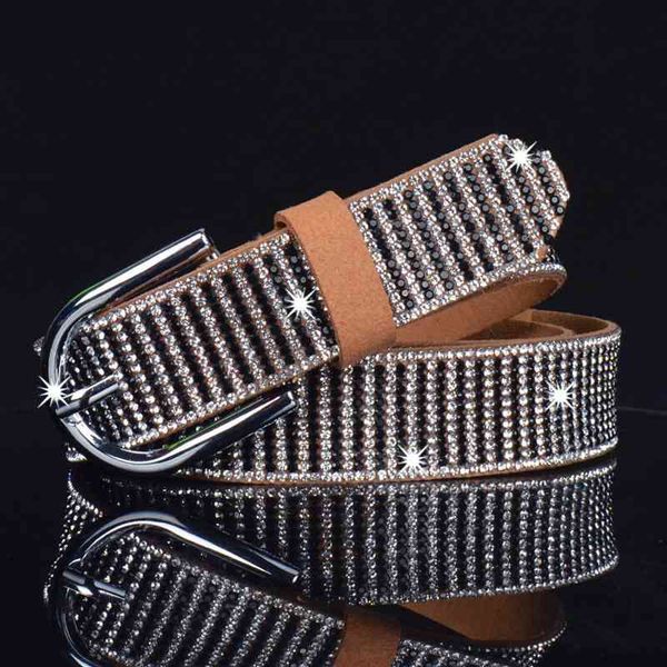 

designer belts 2023 women's leather flocking rhinestone belt trouser belt skirt waist cover versatile simple style, Silver