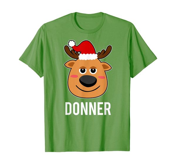 

santa reindeer donner xmas group costume t-shirt, White;black
