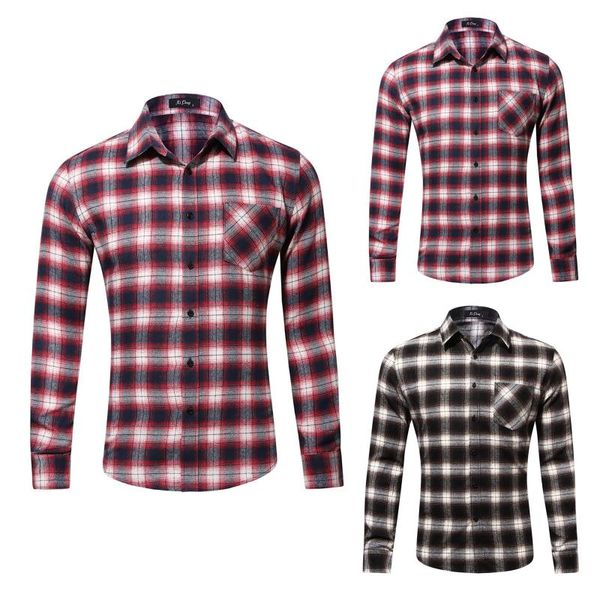 

men's casual shirts men streetwear thick flannel clothing harajuku color block plaid shirt long sleeve vintage korean fashions clothes, White;black