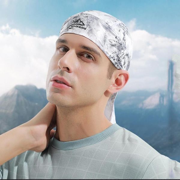 

cycling caps & masks quick dry cap head scarf summer men running riding bandana headscarf hat hood headband for outdoor sports, Black