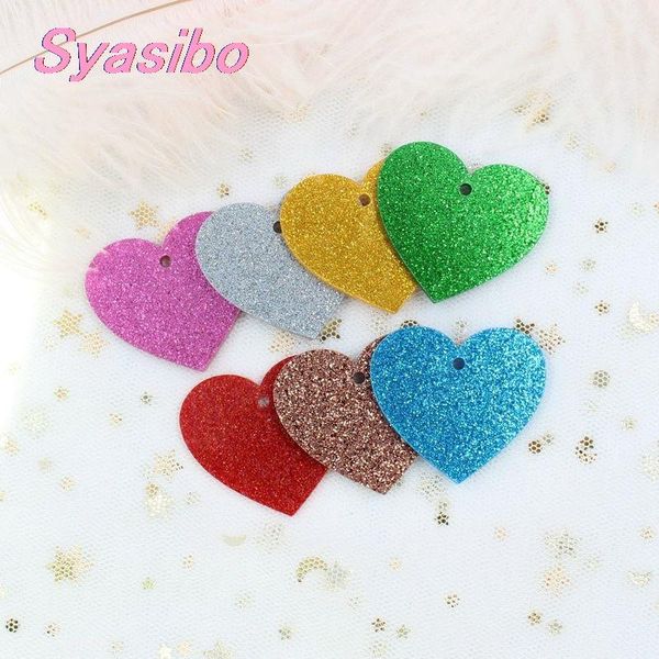 

party decoration 25/30/38/50mm acrylic hearts for earrings mixed glitter love heart charms oranments laser cut eco-friendly-ac1061