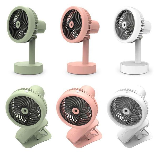 

electric fans mini portable mist spray desk fan usb rechargeable clip on air conditioner cool k1ad