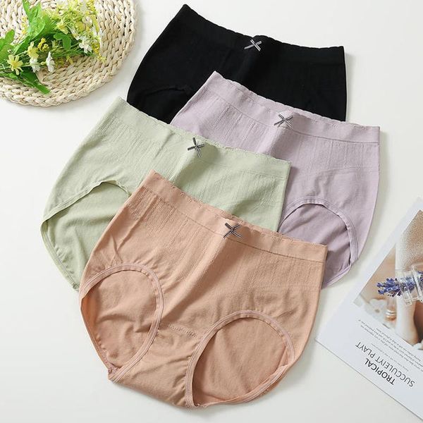

women's panties finetoo high waist cotton panty for women female cute bow briefs lady breathable underwear girls shaper intimates linge, Black;pink