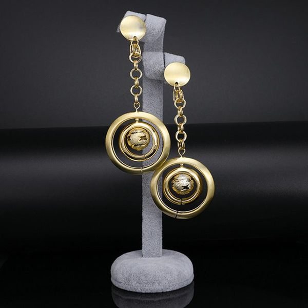 

dangle & chandelier wholesale 2021 fashion gold colorful drop earrings for women zircon statement hollow wedding party, Silver