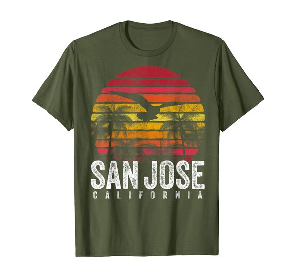 

san jose california ca vintage retro distressed style gift t-shirt, White;black