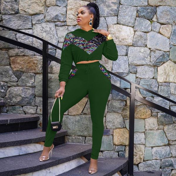 

women's two piece pants hhdmv 2021 fashion women casual holiday style suit long sleeve hooded collar elastic lady sets, White