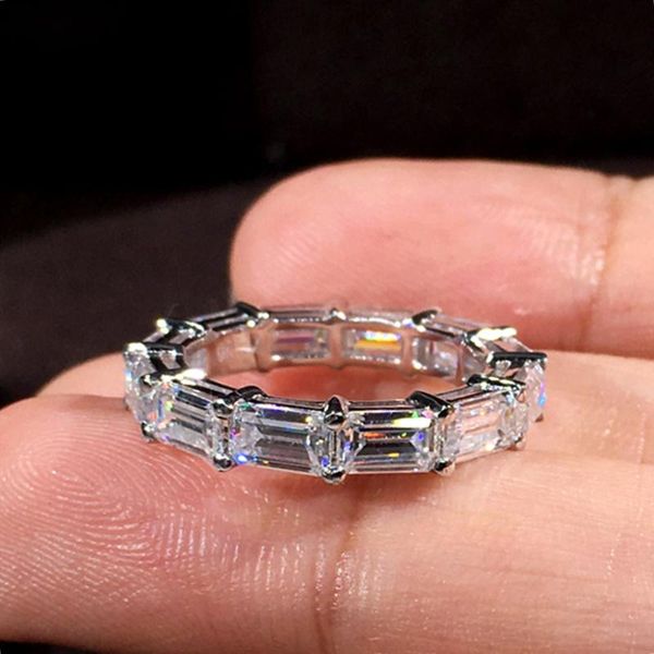 

wedding rings caoshi dazzling zirconia full row for women trendy female accessories fashionable design proposal bands jewelry, Slivery;golden