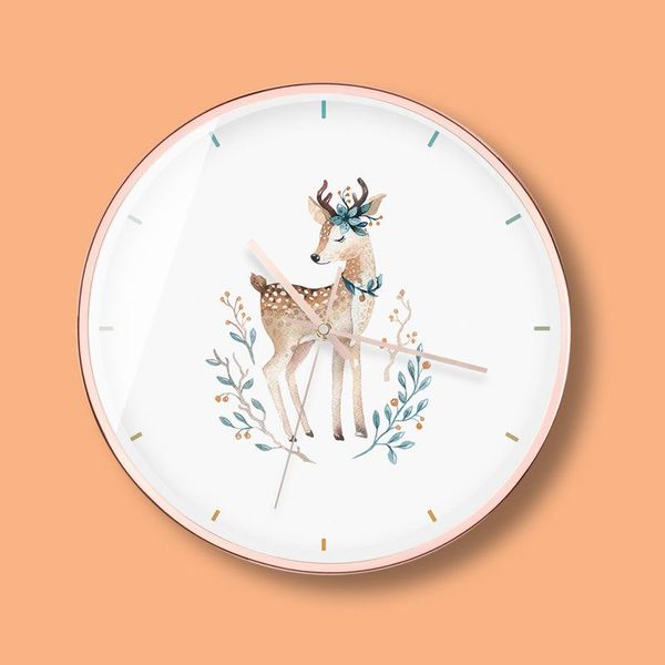 

wall clocks animal cute cartoon clock sika deer bear whale nordic creative ins wind