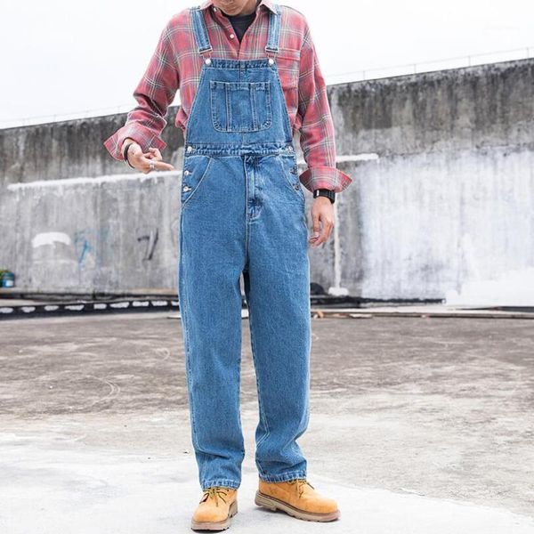 Lätzchen Overalls Für Mann Hosenträger Hosen Männer Jeans Overalls High Street Distressed 2022 Mode Denim Strampler Männlich Plus Größe W1046 männer