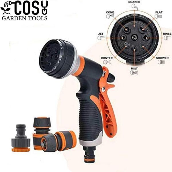 

watering equipments spray lawn multi-function garden water gun 8 modes high pressure durable hand-held sprayer hose sprinkle nozzle