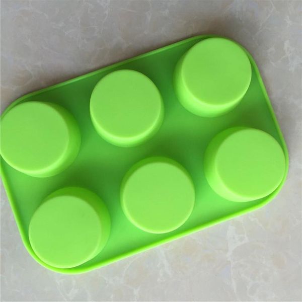 

baking & pastry tools 6 holes muffin cupcake molds handmade soap round silicone bakeware cake kitchen