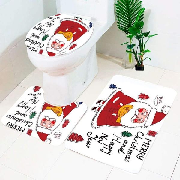 

toilet seat covers mxlb christmas bath mats set,3 piece bathroom set | non-slip rugs + c