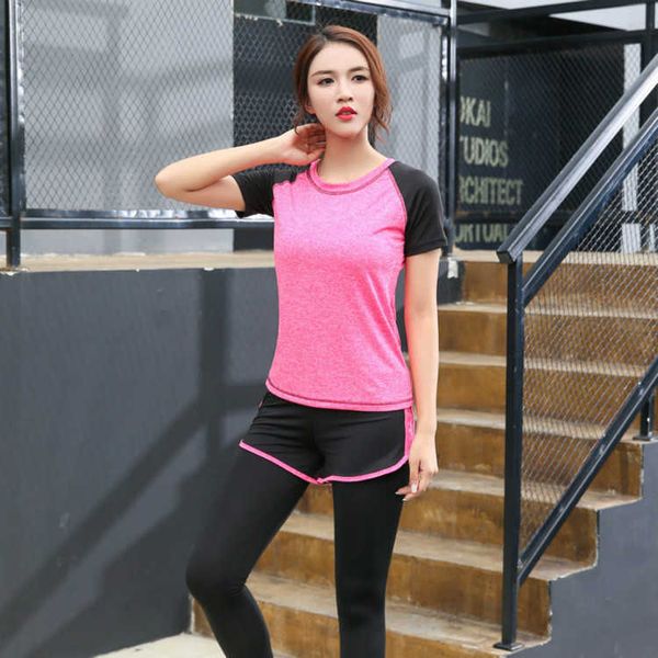 

women's tracksuits yoga women's spring running fitns suit cationic fabric two-piece set, Gray