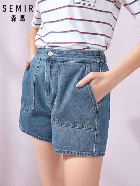 

women's shorts semir denim women 2021 summer high waist thin retro, White;black