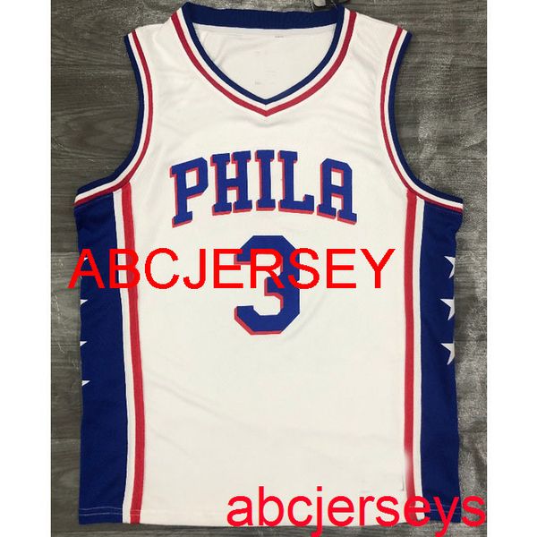

men's 3# iverson white basketball jersey s- vest, Black